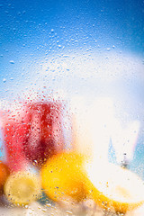 Obraz premium Exotic vivid background with drinks