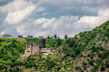 Fototapeta na wymiar Katz Castle at Rhine Valley near St. Goarshausen, Germany