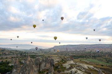 Hot Air Balloons in Cappadocia Valleys