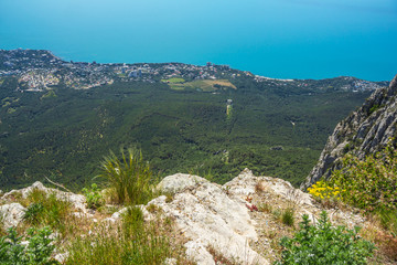 Fototapeta na wymiar View of the Ai-Petri mountain in the Crimea