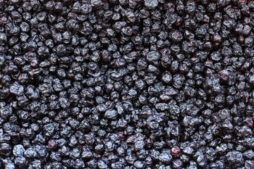 Dried blueberries background
