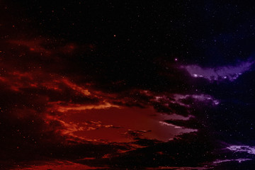 Fototapeta na wymiar Space background with nebula and stars.