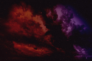 Naklejka na ściany i meble Space background with nebula and stars.