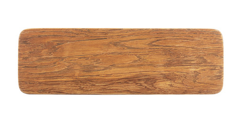 Wooden board on white background