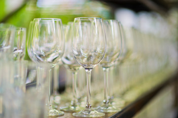 restaurant glass of water on table / dish and spoon