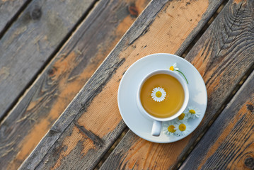 A cup of herbal chamomile tea
