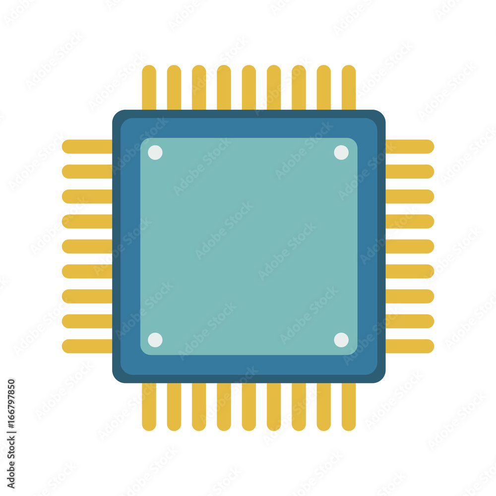 Poster computer microchip circuit hardware element icon