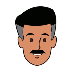 business man face character profile person
