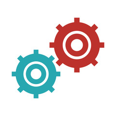 gears symbol concept of motion and mechanics connection and operation