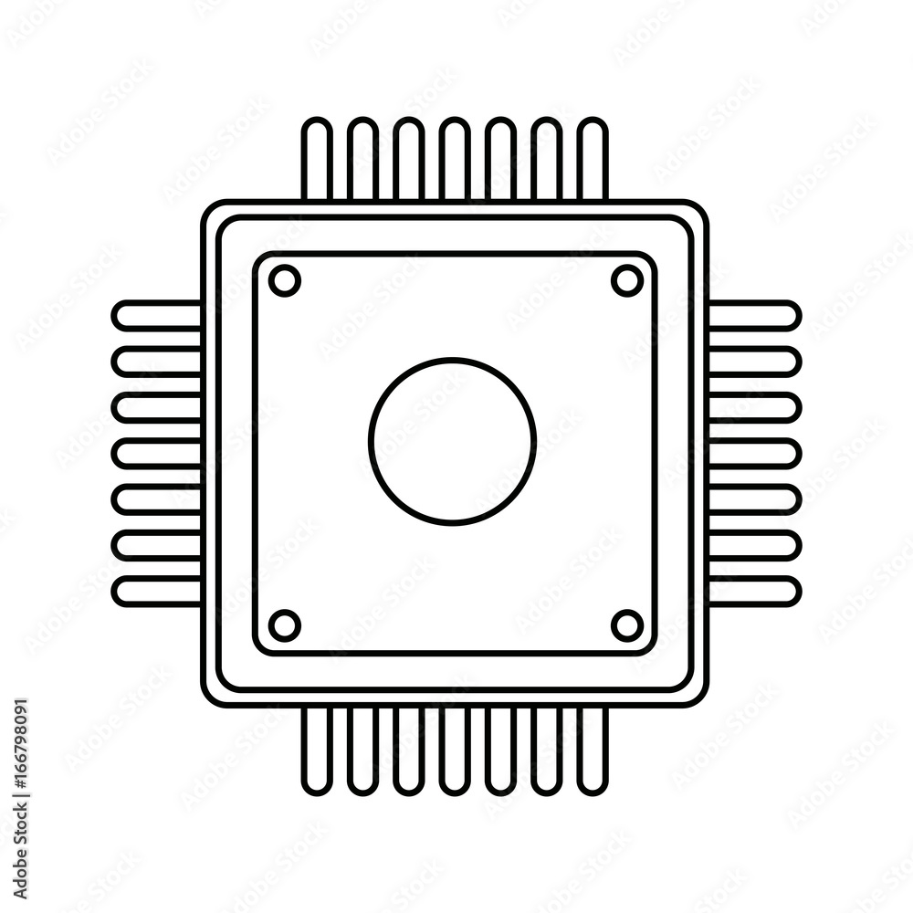 Poster computer microchip circuit hardware element icon