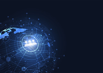 Global network connection. World map point and line composition concept of global business. Vector Illustration