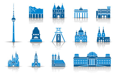 Wahrzeichen von Deutschland - Iconset (Blau) © ii-graphics