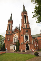 Fototapeta na wymiar Parish church of St. John Baptist in Parczew. Poland 