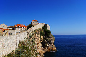 Fototapeta na wymiar The city wall of Dubrovnik