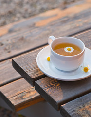A cup of herbal chamomile tea