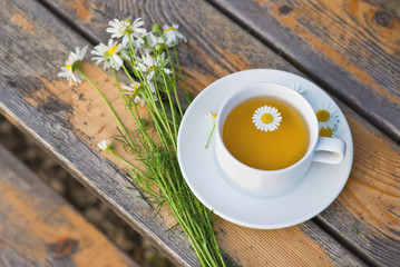 A cup of herbal chamomile tea