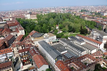 View to Turin from Mole Antonelliana, Piedmont Italy 