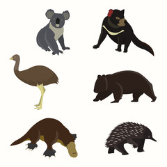 Set of animals australia
