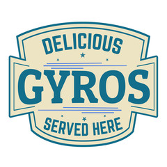 Delicious gyros label or icon