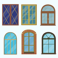 Icon of a window in a fashionable flat style, isolated on a white background.