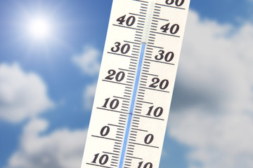 Sommerhitze 35 Grad auf dem Thermometer