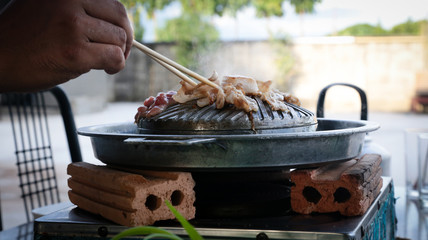 Bar-B-Q or grilled pork in korean style.