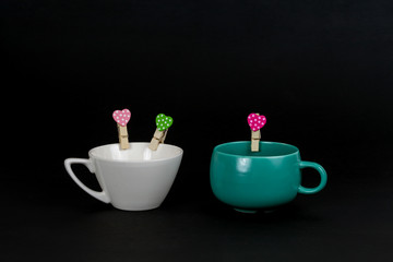 love sign clip on cup of coffee