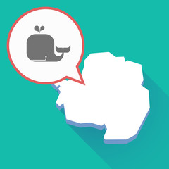 Obraz premium Long shadow Antarctica map with a whale