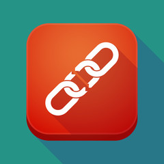 Long shadow app button with a broken chain