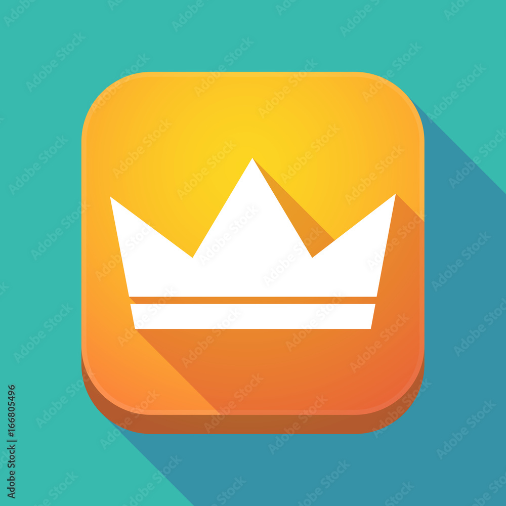 Poster Long shadow app button with a crown