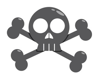 Skull cartoon flat design