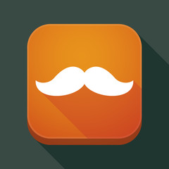 Long shadow app button with a moustache
