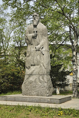 Fototapeta premium Monument to Saint Andrew. Yuzhno-Sakhalinsk. Sakhalin island. Russia