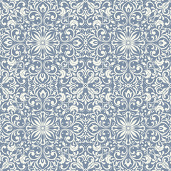 Seamless asian ethnic floral retro doodle background pattern in vector. Islam, Arabic, Indian, ottoman motifs design tribal pattern. Zentangle circles for printing on fabric or paper