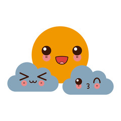 kawaii sun clouds weather forecast cartoon