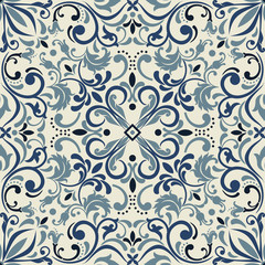 Seamless asian ethnic floral retro doodle background pattern in vector. Islam, Arabic, Indian, ottoman motifs design tribal pattern. Zentangle circles for printing on fabric or paper