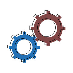 gears symbol concept of motion and mechanics connection and operation