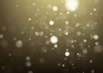 Gold abstract bokeh background. Vector illustration