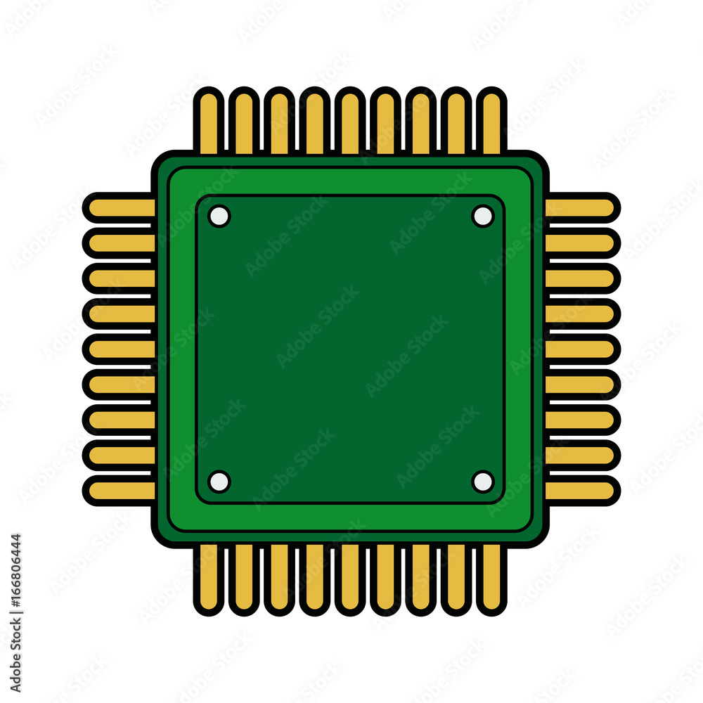 Poster computer microchip circuit hardware element icon