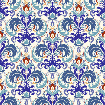 Seamless background from a floral ornament, Fashionable modern wallpaper, tiles or textile
