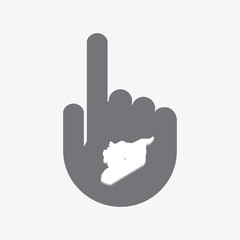 Isolated touching hand with  the map of Syria