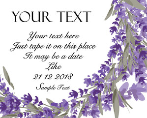 lavender greenery invitation card