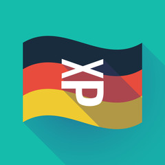 Long shadow Germany flag with  a Tongue sticking text face emoticon