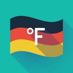 Long shadow Germany flag with  a farenheith degrees sign