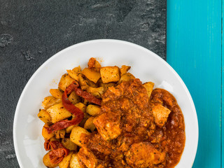 Spanish Style Bravas Chicken Tapas With Roast Potatoes
