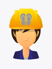 Worker avatar with   a pair of flops