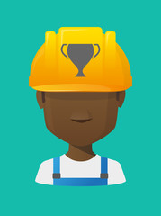 Worker avatar with  an award cup