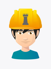 Worker avatar with a  rook   chess figure