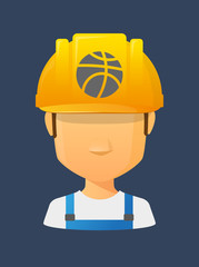 Worker avatar with  a basketball ball