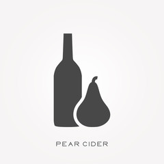 Silhouette icon pear cider